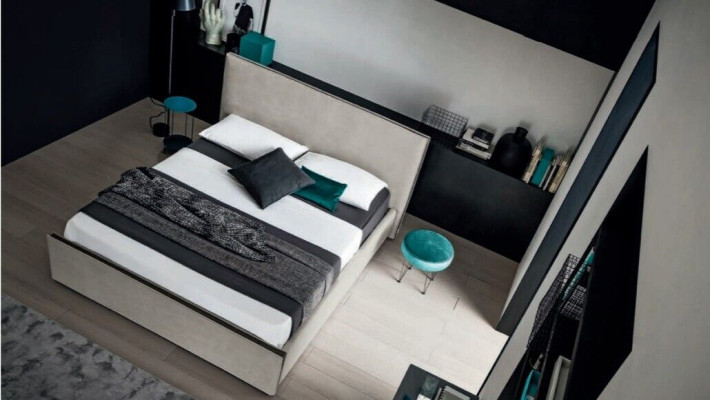 Italienische Möbel Design Bett Schlafzimmer Betten Leder Hotel Luxus Polster Neu