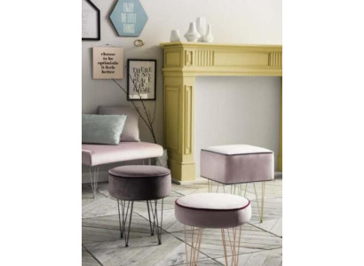 Sitzhocker 3x Hocker Pouf Puff Sitzpouf Textil Stoff Fußhocker Ottomane Italien