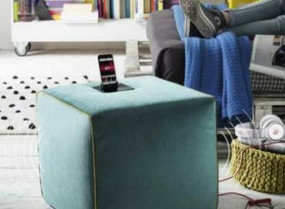 Hocker Ladestation Handy Polsterhocker Sitzhocker Hocker Ottomane Pouf Fußhocker