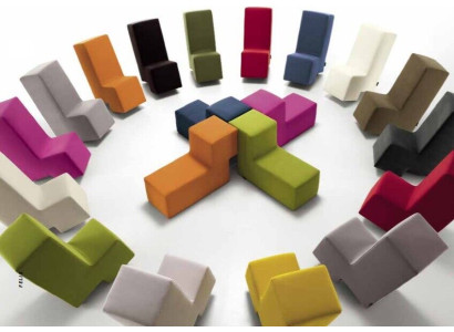 Hocker Ottoman Chaise Lounge Sitzbank Wohnzimmer Möbel gepolstert Fuß Italien