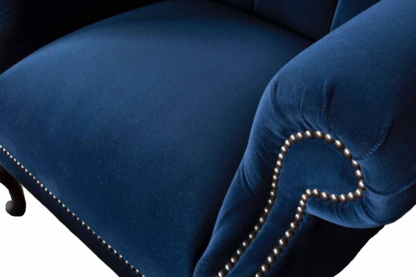 Chesterfield Ohrensessel mit Hocker Relax 1 Sitzer Sofa Einsitzer 2tlg