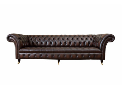 Ledersofa Sofa 4 Sitzer Couch Luxus Klassische Leder Chesterfield Sofas