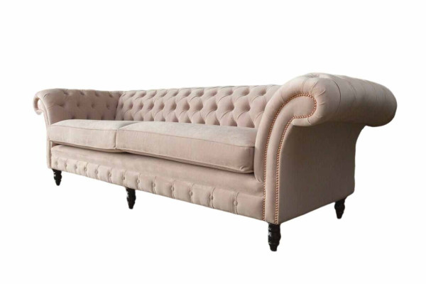 Rosa Viersitzer Polster Sofa 4er Sitz Möbel Big Sofas Couch 245cm Neu