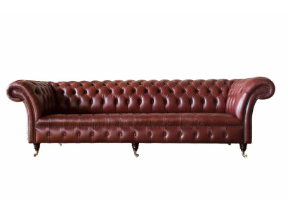 Ledersofa Sofa 4 Sitzer Sofas Design Chesterfield Leder Couch Möbel 245cm