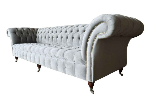 Chesterfield Design Sofa 4 Sitzer Couch Polster Luxus Textil Couchen