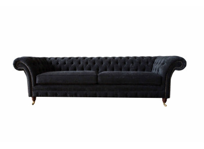 Design Sofa 4 Sitzer Polster Luxus Klassische Textil Chesterfield Sofas