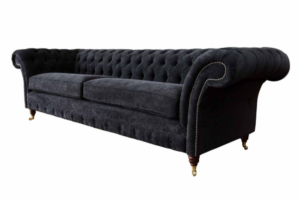 Design Sofa 4 Sitzer Polster Luxus Klassische Textil Chesterfield Sofas