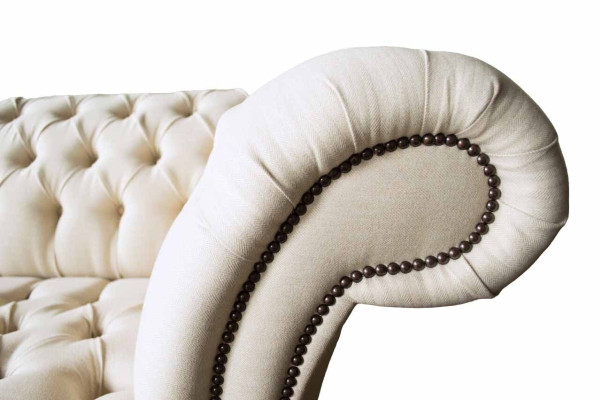 Chesterfield Sofa 3 Sitzer Designer Rosa Couchen Stoff Polster Textil