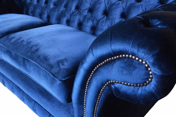 Chesterfield Polster Sofas Design Luxus Couch Sofa 3 Sitzer Textil Couche
