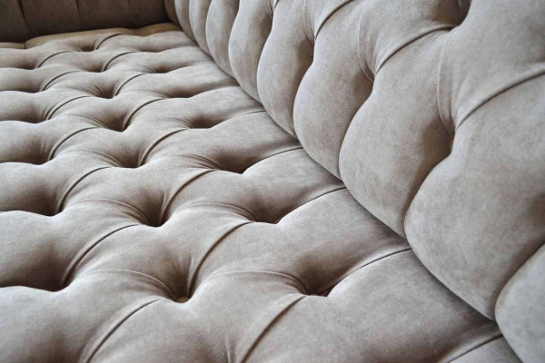 Grau Chesterfield Couch Dreisitzer Sitzpolster Couchen Sofa Möbel Neu