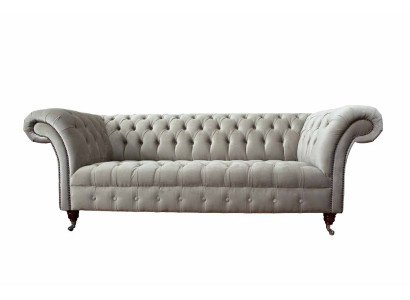 Chesterfield Sofa 3 Sitz Polster Couchen Sofas Couch Dreisitzer Grau Neu