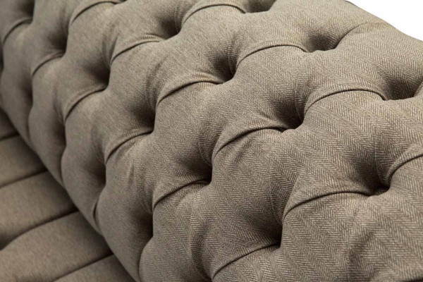 Beige Chesterfield englisch klassischer Stil Sofa Couch 3 Sitz Polster 230cm