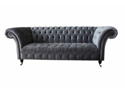 Chesterfield 3 Sitzer Design Sofa Polster Sofas Couchen Textil Dreisitzer