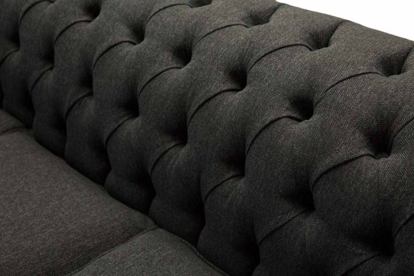 Chesterfield Textil Polster Design Sofa Luxus Couch Grau Sofa 3 Sitzer