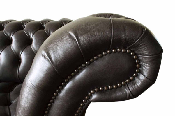 Dreisitzer Chesterfield Sofa 3 Sitzer Sofas Braun Leder Wohnzimmer Luxus