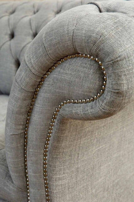 Chesterfield Zweisitzer Couch Polster Sofa Textil Couchen Stoff Luxus