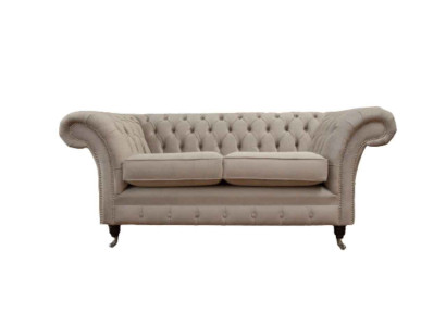 Chesterfield Textil Polster Sofa Design Luxus Couch Stoff Sofas 2 Sitzer