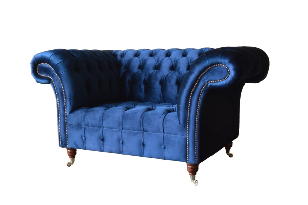 Design Sessel Textil Luxus Couch 1,5 Sitzer Sofa Relax Lounge Club Neu