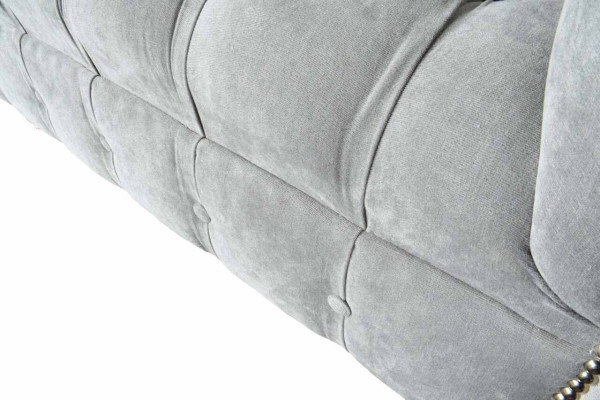 Graue Chesterfield Ohrensessel Grau Sessel Couch Stoffsofa Wohnzimmer