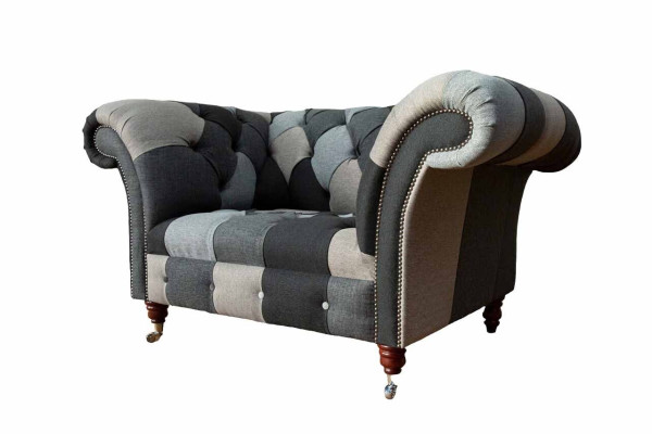Sofa 1 Sitzer Textil Lounge Luxus Polster Sitzer Neu Sessel Design Couch