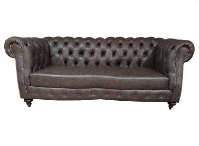 Sofa 3 Sitzer Chesterfield Couch Echtleder Sofas Braun Couchen Möbel