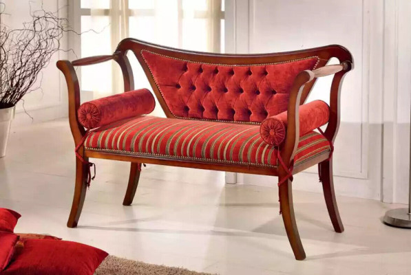 Klassische Sitzbank Design Wohnzimmer Sitzhocker Sitzmöbel 128x51x84