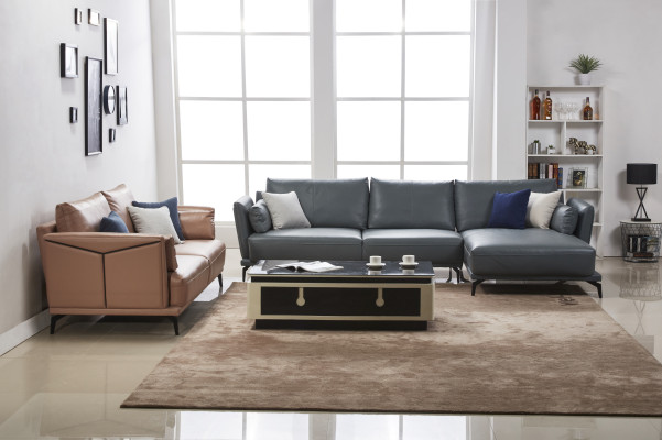 Designer Sofa Couch Garnitur Ecksofa mit Hocker Polster Wohnlandschaft