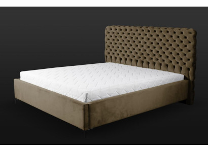 Grünes Chesterfield-Bett Klassisches Schlafzimmermöbel-Design Eleganter Stoff