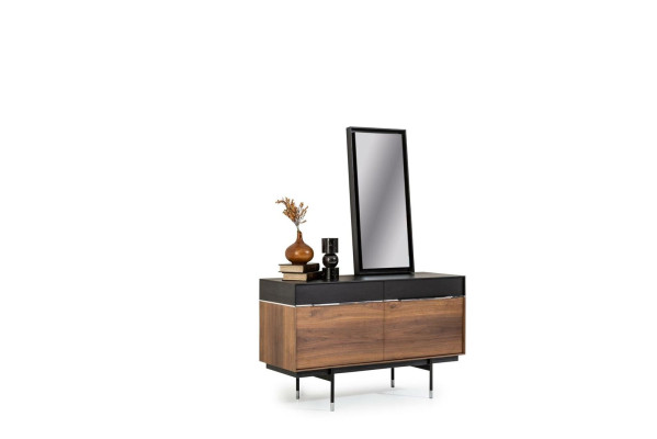 Spiegel Luxuriöser Stand Wandspiegel Schwarzer Rahmen Stil 100x46