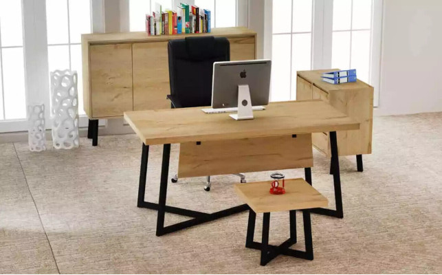 Modernes Büro Set Schreibtisch Couchtisch Aktenschrank Kommode 4tlg.