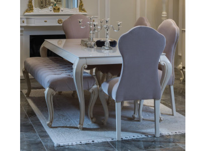 Esszimmer Set Design Garnitur 6tlg. Holz Möbel 4x Stuhl Tisch Hocker Gruppe Neu