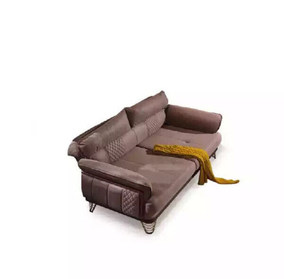 Braune Couchgarnitur Luxus 3+3+1 Sitzer Wohnzimmer Möbel Sofas Sessel