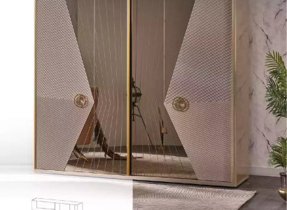 Beiger Kleiderschrank Holzschränke Schlafzimmer Möbel Edelstahlschrank