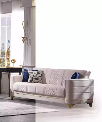 Designer Sofagarnitur 3+3+1 Sitzer Sofa Stoff Garnitur Polster Set Modern