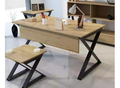 Moderner Hellbrauner Holztisch Arbeitstische Büromöbel Designer Pult