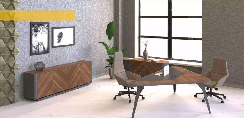 Chef Schreibtisch Exclusive Büro Einrichtung Tisch Modern Braun Tische Möbel