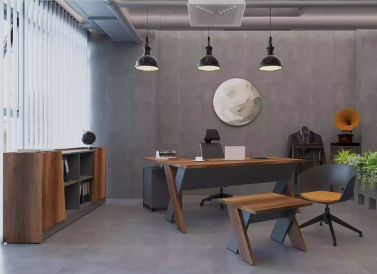 Schreibtische Luxus Modern Büro Holz Metall Grau Sekretär Modern