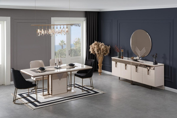 Luxus Esstisch Esszimmertisch Tisch Esszimmer Modern Holz Weiß 200cm