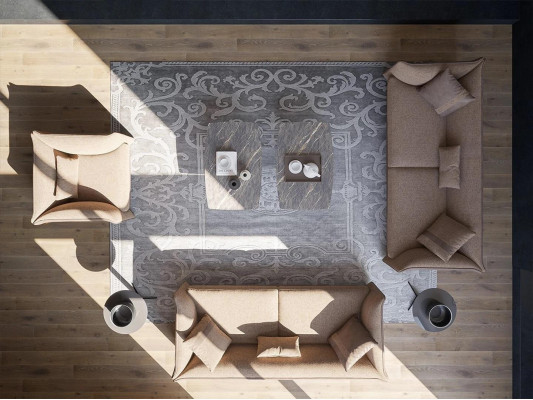 Wohnzimmer 7tlg Braun 2x Sofas Modern Sessel mit Couchtisch Luxus Einrichtung