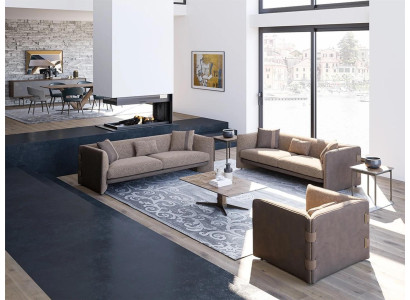 Design Luxus Wohnzimmer 6tlg Garnitur Polstermöbel Einrichtung Dreisitzer Sofas