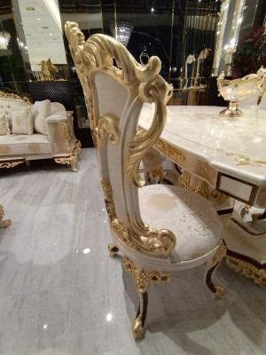 Esszimmer Set Luxus Stuhl Set 6x Stühle Essgruppe Garnitur Lehnstühle Anrichte