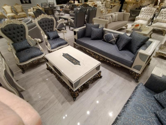 Designer Wohnzimmer Set 2x Sofas, Stilvollen Sessel Luxus Wohnzimmer Set