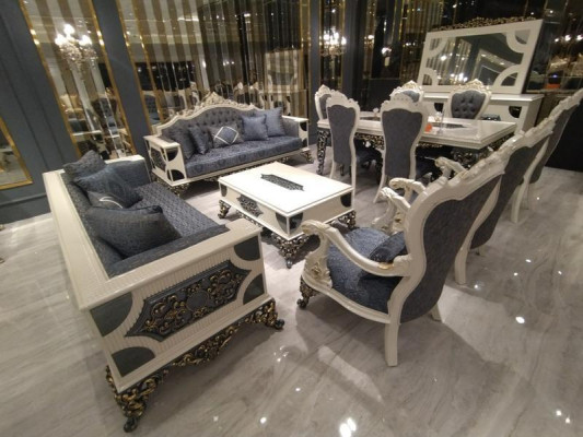 Designer Wohnzimmer Set 2x Sofas, Stilvollen Sessel Luxus Wohnzimmer Set