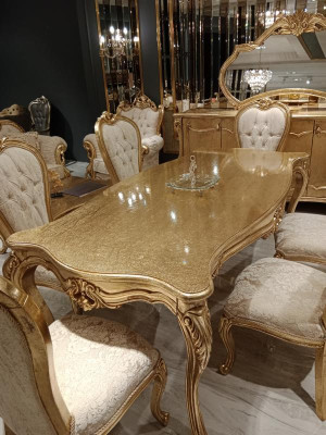 Design Esszimmer Komplett Esstisch + 6x Stühle Klassisch Möbel Holztisch Neu