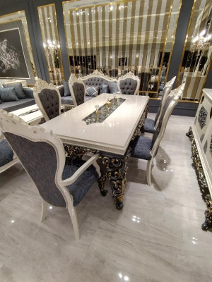 Großartiges Esszimmer Set Stilvoller Esstisch 4 Stühlen Elegant Set Neu