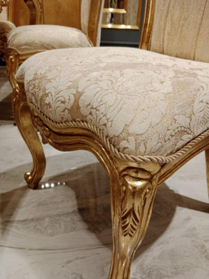 Komplett Set 4x Stühle Klassisch Garnitur Esszimmer Holz Design Stühle Neu