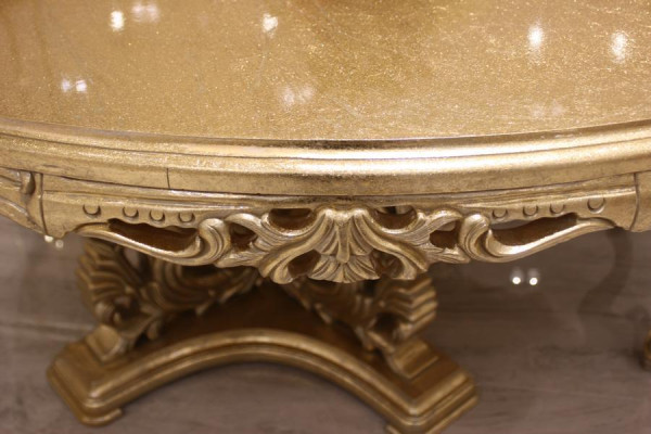 Luxus Esstisch Rund Design Tisch klassische Esszimmer Tische Möbel Gold Neu