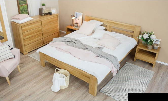 Schlafzimmer Möbel Set Bett Massivholz Nachttische 2x Betten Echtes Holz 3tlg.