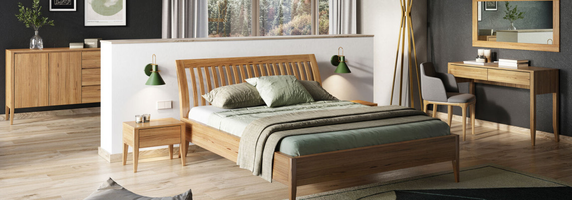 Schlafzimmer Holzbett Echtes Holz Betten Hotel 180x200 Stil Massive Möbel