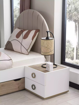 Nachttisch Nachtkonsole Kindernachttisch Kinderzimmer Holz Weiß Modern